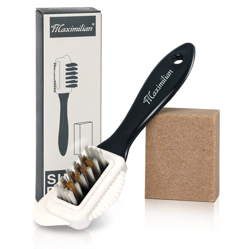 MAXIMILIAN Shoe Cleaner Kit. Brush with Extra 2 Erasers for Shoes & Boots. Horse Hair Shoe Brushes for Polishing, Cleaning & Buffing Leather Shoes - Boot Brush with Soft Bristles - Image 1